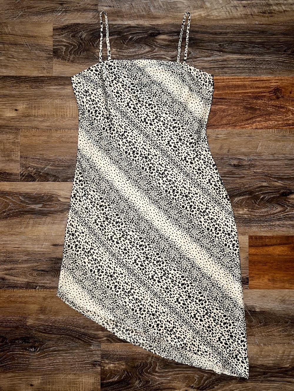 Forever 21 Leopard Print Asymmetrical Slip Dress, Size M